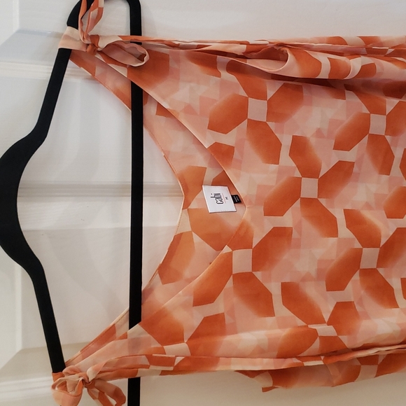 Cabi Sleeveless Blouse in Fun Orange pattern Size M - Picture 4 of 4